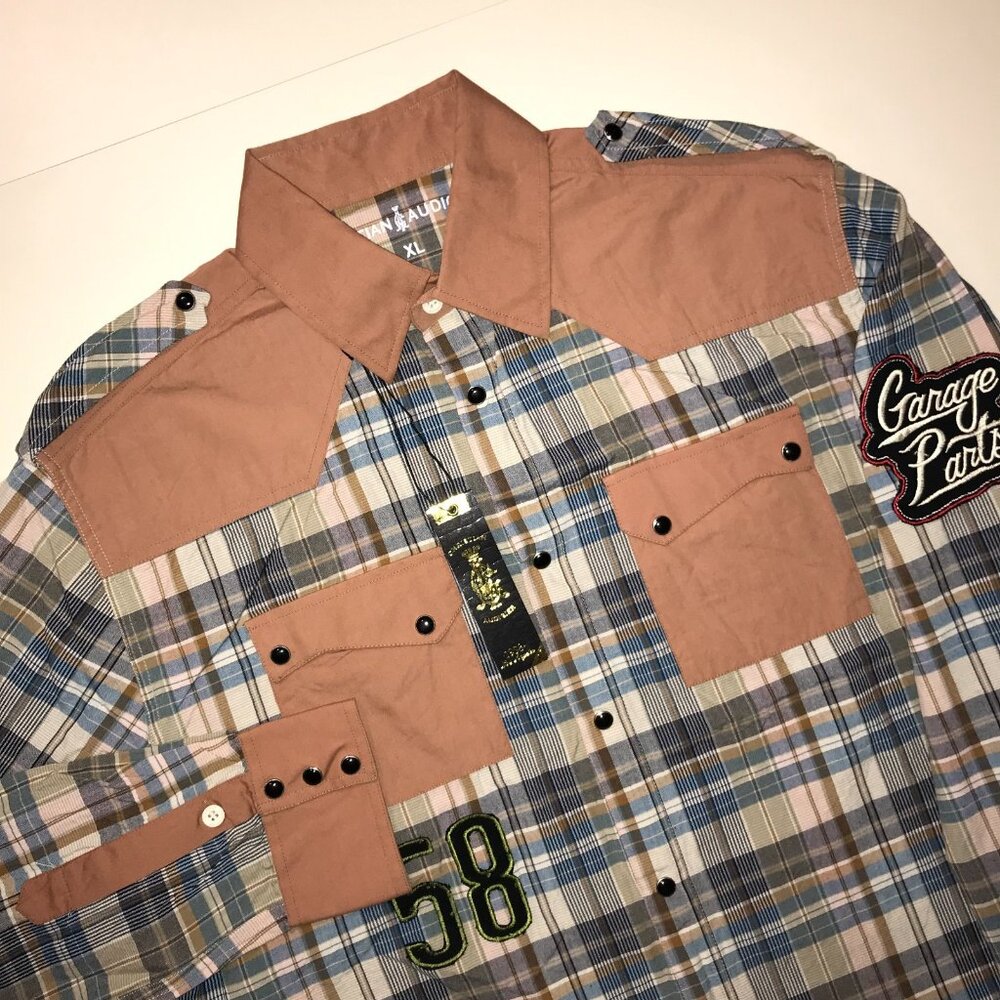 Men's Christian Audigier Pearl Snap Button Long Sleeve Western Shirt -Size: XL - Picture 14 of 16